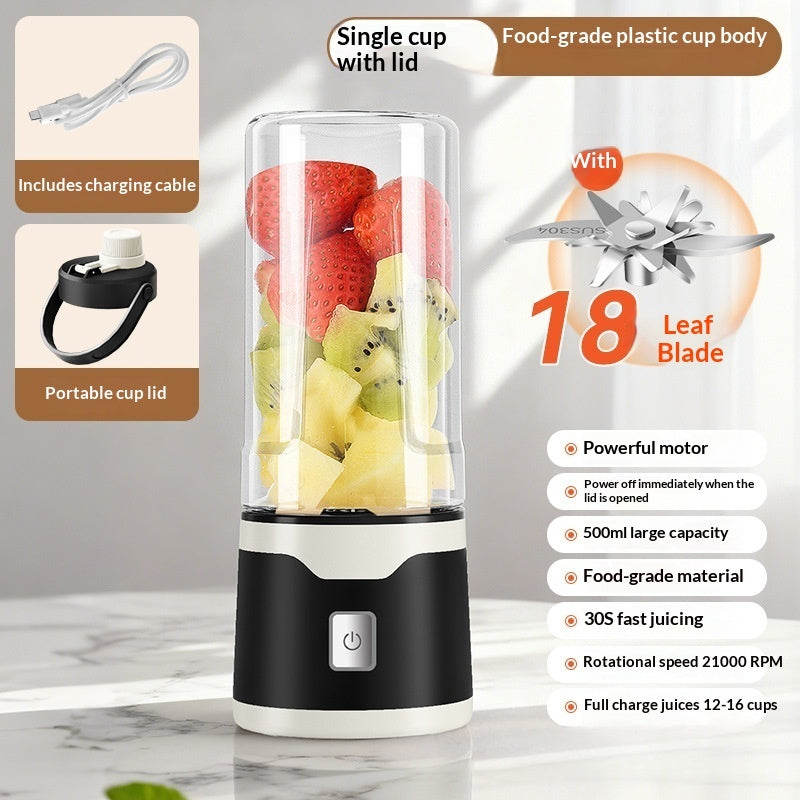 Multifunctional Rechargeable Electric USB Juicer Cup Double Cup Handheld Mixer Cup 500 ML Blending Juice Cup Outdoor