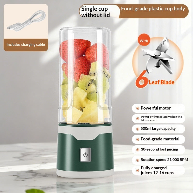 Multifunctional Rechargeable Electric USB Juicer Cup Double Cup Handheld Mixer Cup 500 ML Blending Juice Cup Outdoor