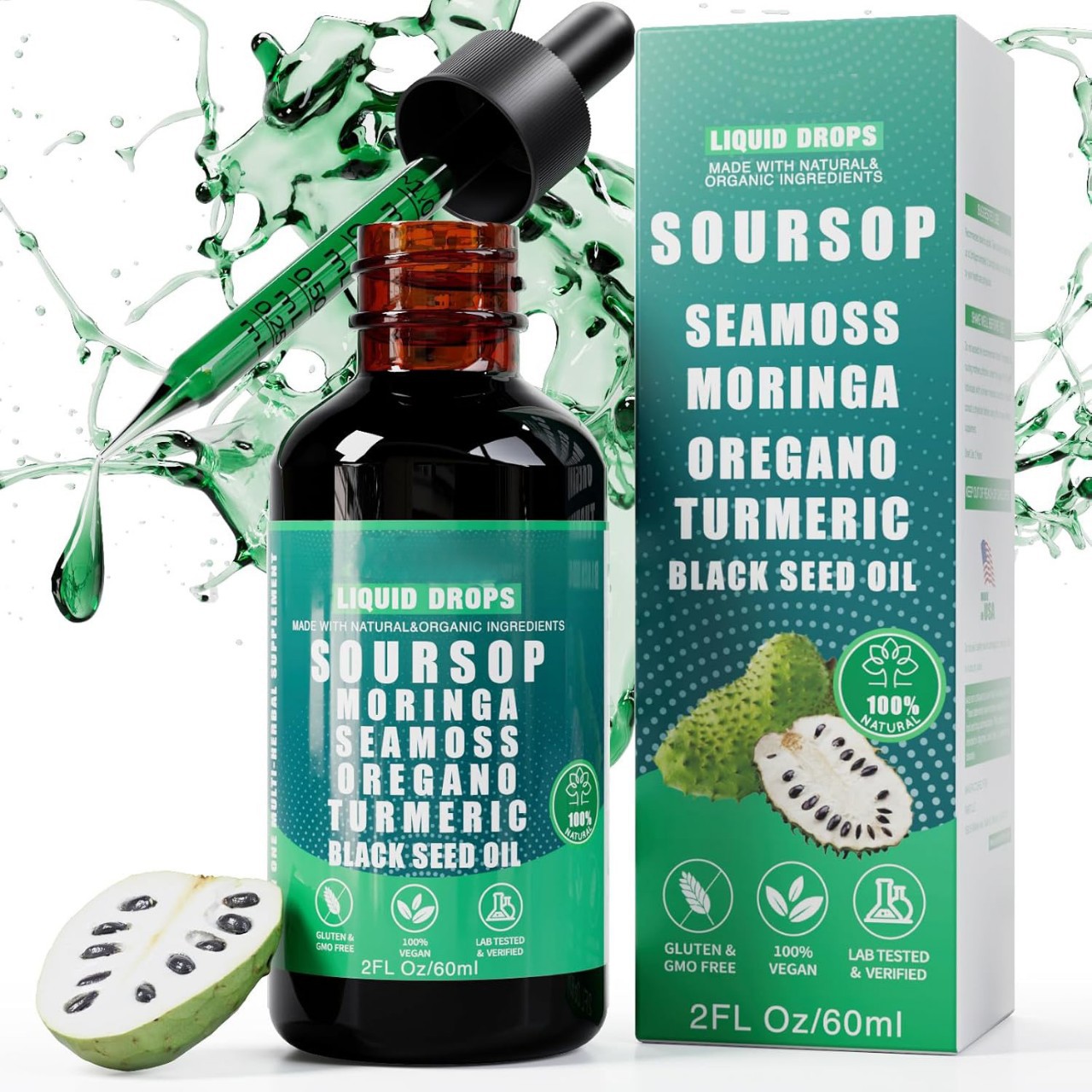 Oregano Oil Thymol Magnesium Chlorophyll Liquid Supplement Vitamin Drops
