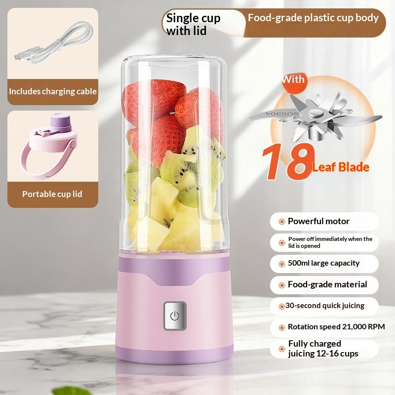Multifunctional Rechargeable Electric USB Juicer Cup Double Cup Handheld Mixer Cup 500 ML Blending Juice Cup Outdoor