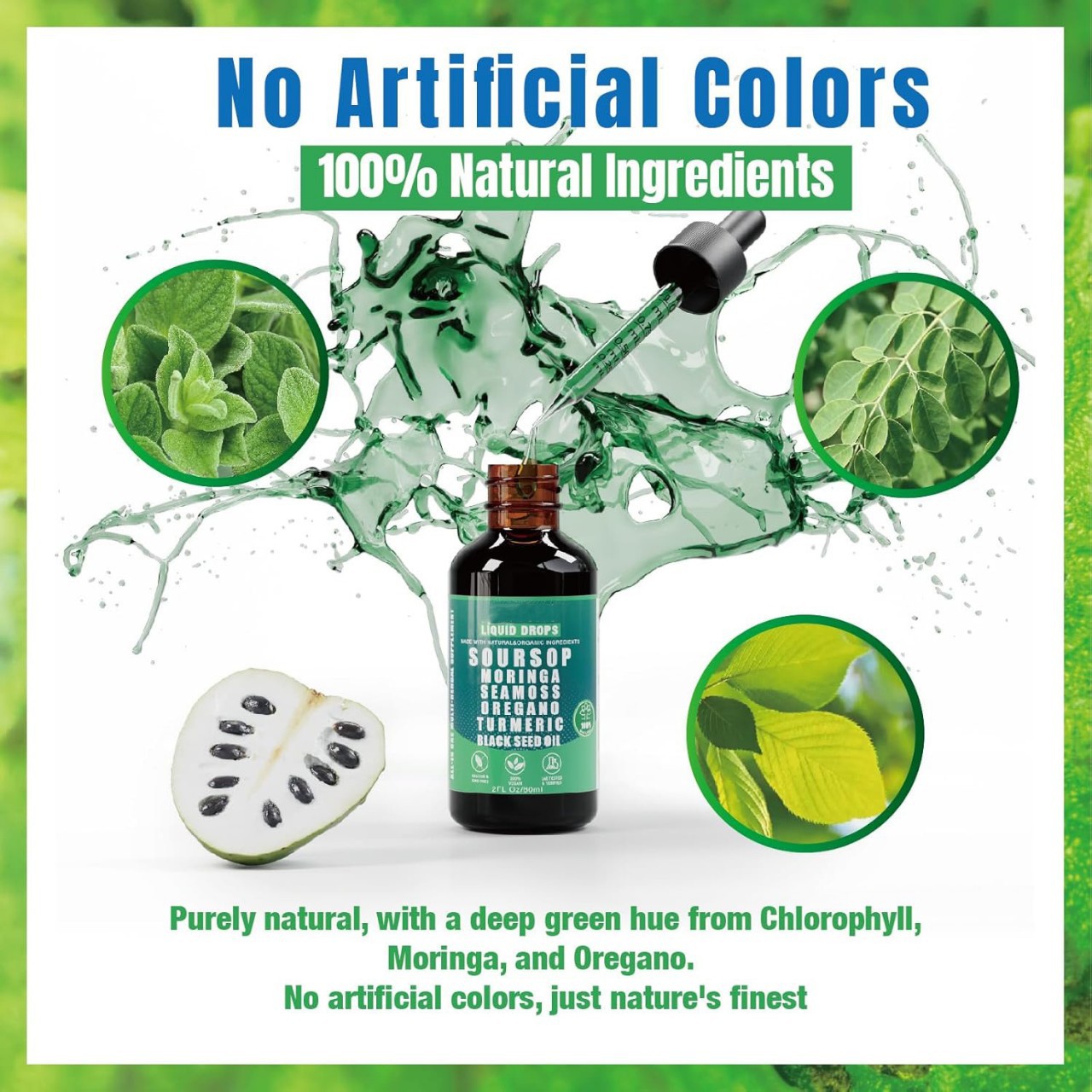 Oregano Oil Thymol Magnesium Chlorophyll Liquid Supplement Vitamin Drops