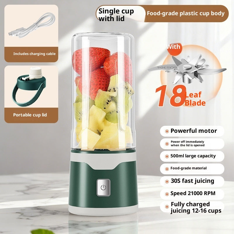 Multifunctional Rechargeable Electric USB Juicer Cup Double Cup Handheld Mixer Cup 500 ML Blending Juice Cup Outdoor
